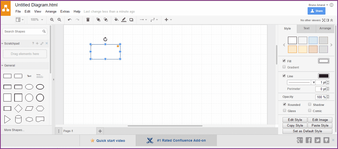 Exemplo da ferramenta Draw para fluxograma