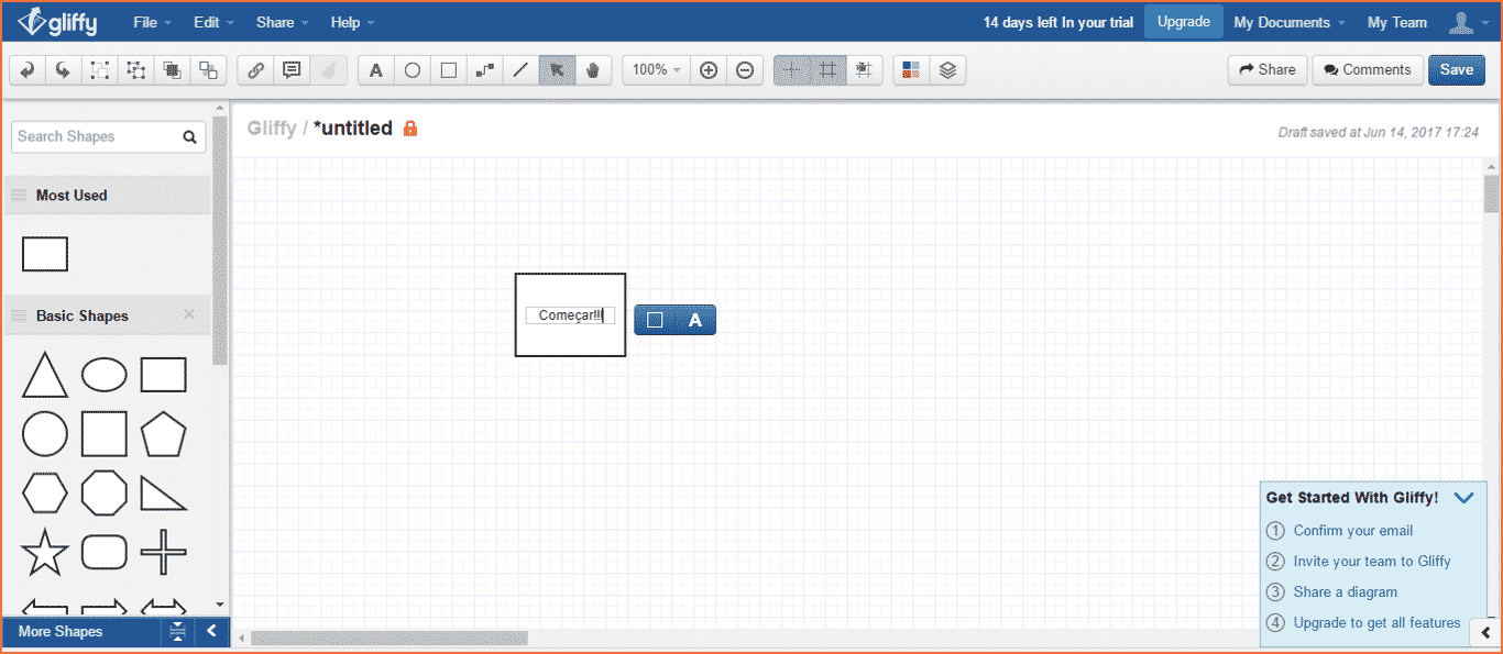 Exemplo da ferramenta Gliffy para fluxograma