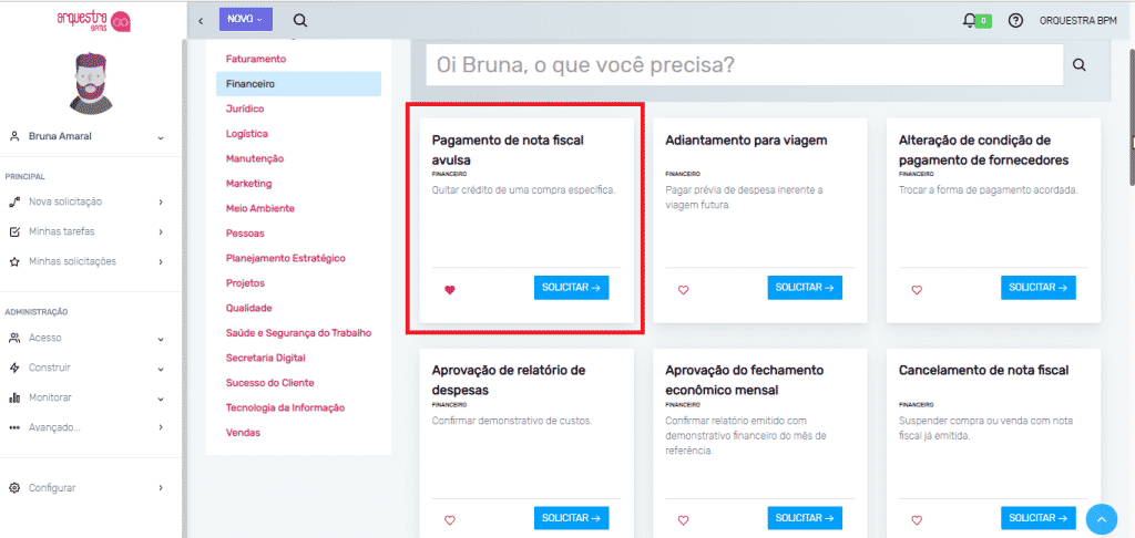 Zeev BPMS Pagamento de nota fiscal