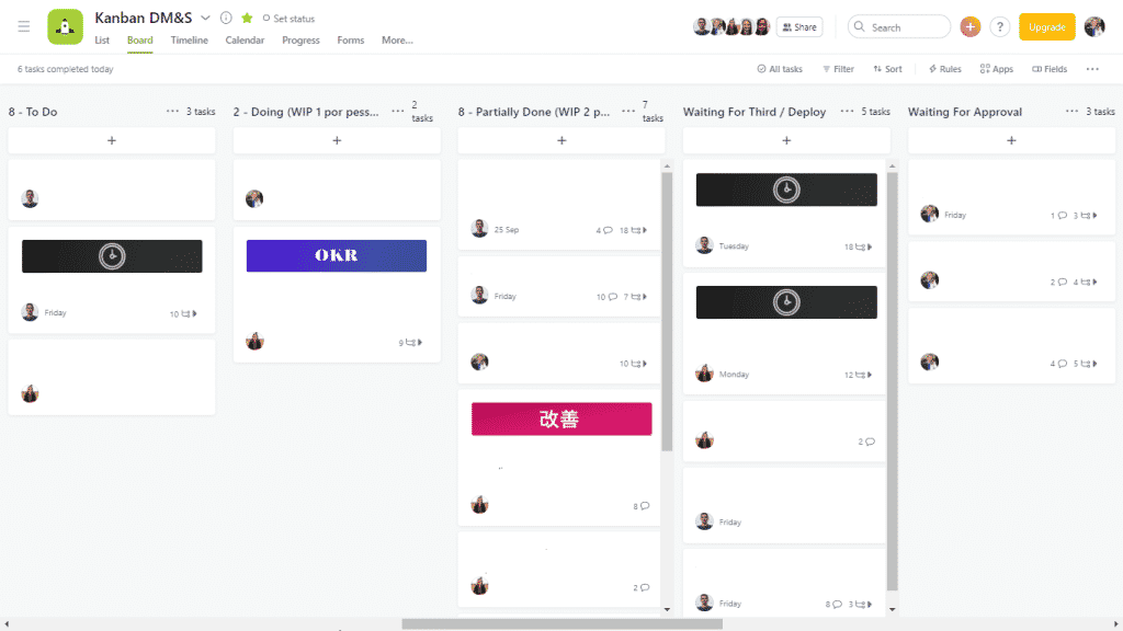 Quadro Kanban Exemplo