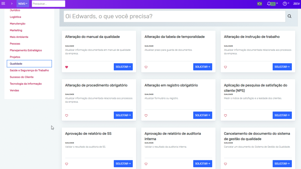 Aplicativos para gestão da Qualidade