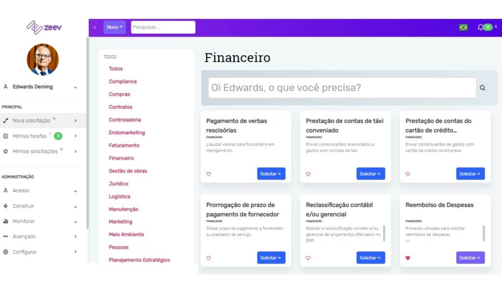 automatização de processos para a área financeira