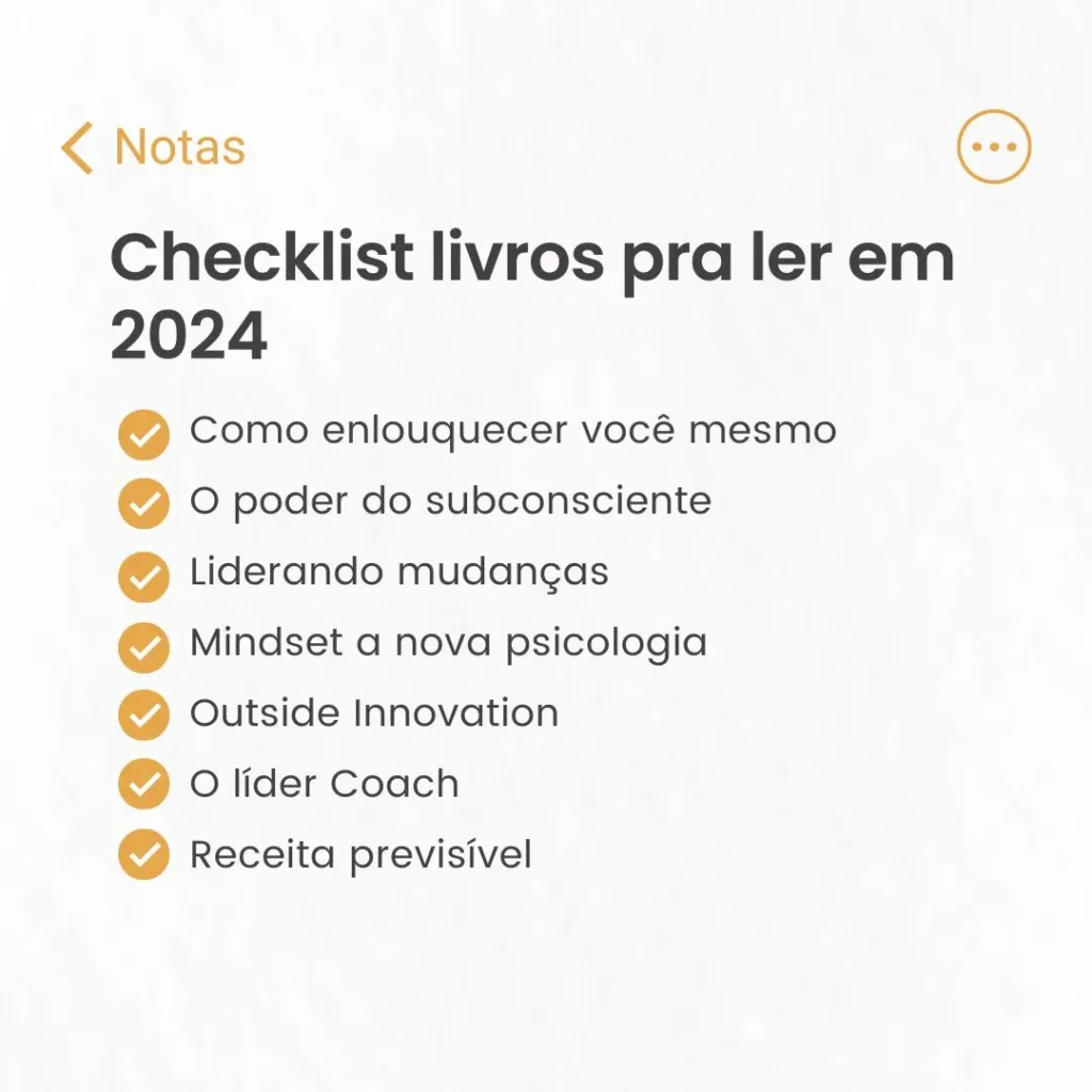 Checklist de livros que quero ler este ano