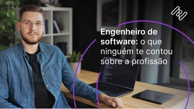 imagem de um homemsentado na mesa de trabalho com um notebook na profissão de engenheiro de softwares, para explicar sobre a profissão