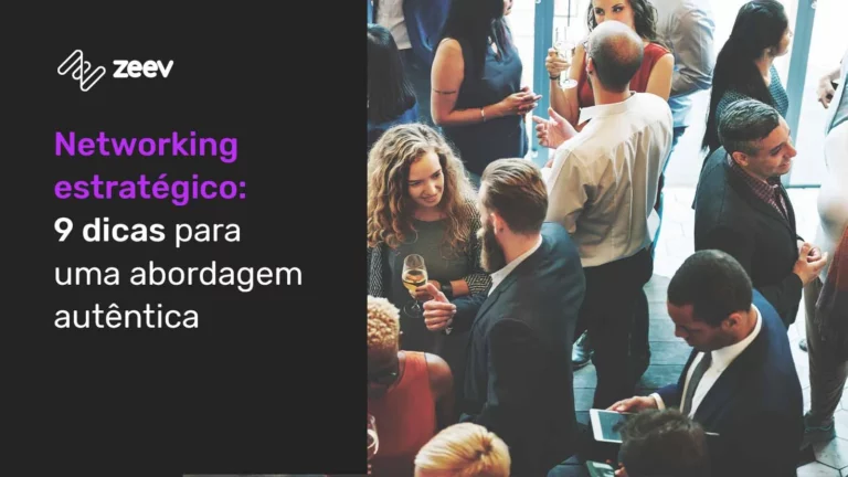 imagem ilustrativa de um encontro social de networking com mulher e homens de negócio. Texto informativo para artigo sobre dicas de networking para uma abordagem autêntica