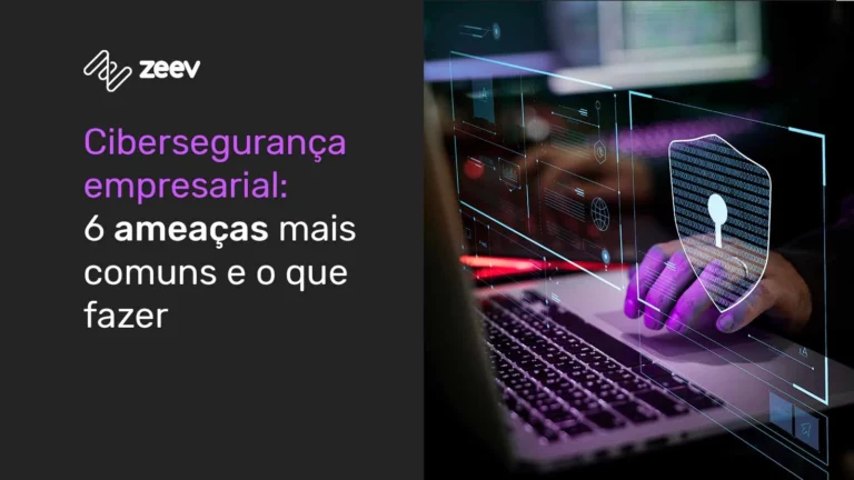 imagem ilustrativa de um notebook com cadeado representando cibersegurança e um texto explicativo de quais ameaças mais comuns indicando o que se deve fazer