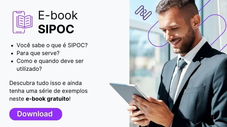 Homem lendo material zeev ebook SIPOC