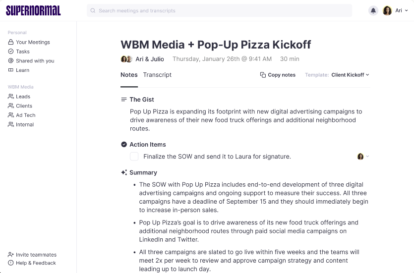 Tela do Site de Inteligência Artificial IA Supernormal