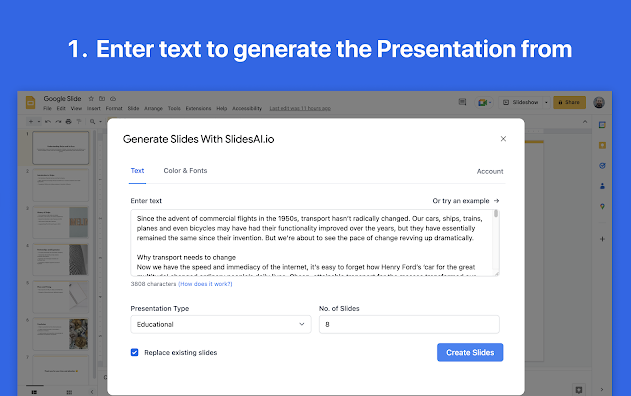 Slide IA site de inteligência artificial