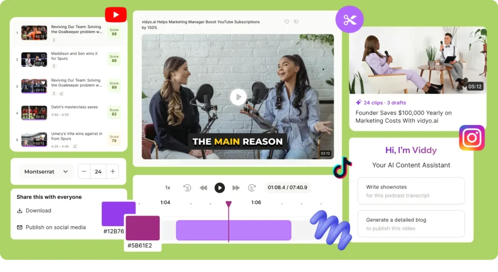 Vidyo AI tela site de inteligência artificial