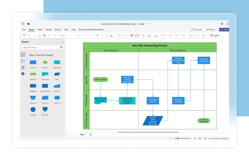 Microsoft Visio criar fluxograma