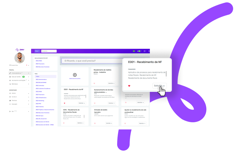 Tela do Zeev com grafismo