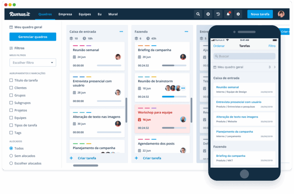 ferramenta de gestão de projetos runrunit